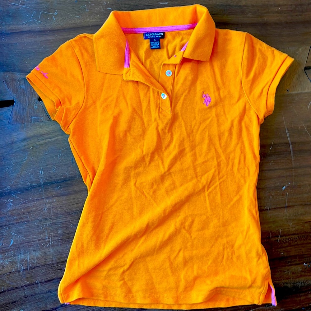 Women’s small US Polo Assn. orange shirt. Great conditions. Smoke free home.